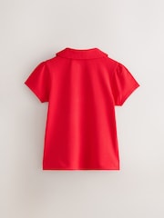 Clarks Red Short Sleeve School polo Shirts 2 Pack - Image 3 of 5