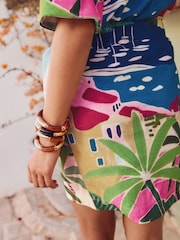 Multicolour Scenic Printed Holiday Wrap Mini Skirt - Image 4 of 8