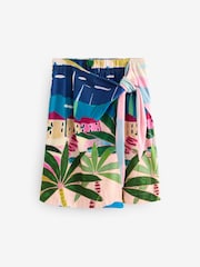 Multicolour Scenic Printed Holiday Wrap Mini Skirt - Image 6 of 8