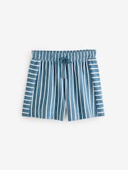 Blau/Weiß - Frottee-Shorts mit Streifen 100 % Baumwolle - Image 6 of 8