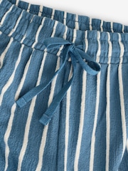 Blau/Weiß - Frottee-Shorts mit Streifen 100 % Baumwolle - Image 7 of 8