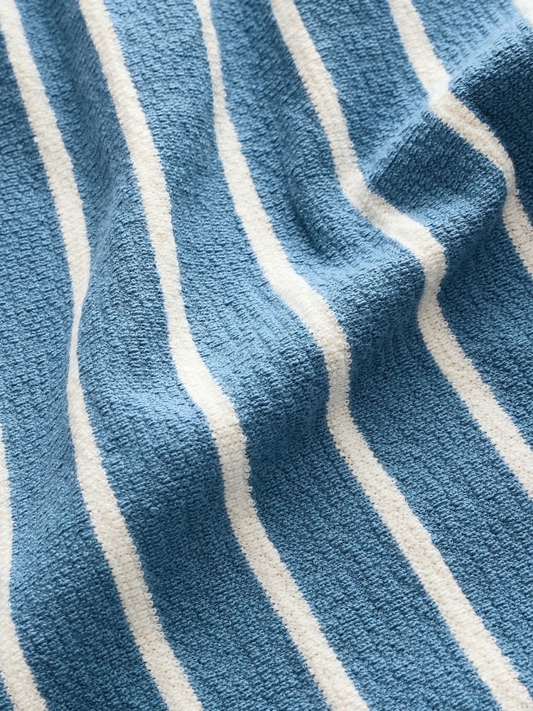 Blau/Weiß - Frottee-Shorts mit Streifen 100 % Baumwolle - Image 8 of 8