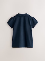 Clarks Navy Short Sleeve School polo Shirts 2 Pack - Image 3 of 6