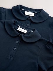 Clarks Navy Short Sleeve School polo Shirts 2 Pack - Image 5 of 6
