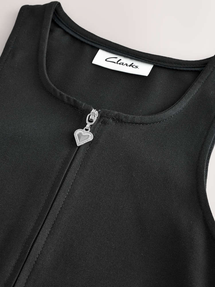 Clarks Black Girls Zip Front Pleated School Pinafore - Image 12 of 12