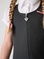 Clarks Black Girls Zip Front Pleated School Pinafore - Image 4 of 12
