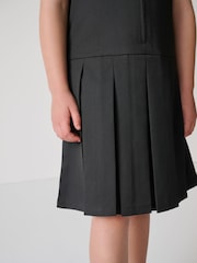 Clarks Black Girls Zip Front Pleated School Pinafore - Image 5 of 12