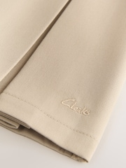 Clarks Stone Girls Zip Front Pleated School Pinafore - Image 5 of 5