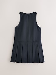 Clarks Navy Girls Zip Front Pleated School Pinafores 2 Pack - Image 3 of 6
