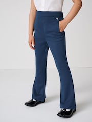 Clarks Navy Girls Flared Pull-On School Trousers - Image 1 of 9