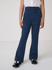 Clarks Navy Girls Flared Pull-On School Trousers - Image 2 of 9