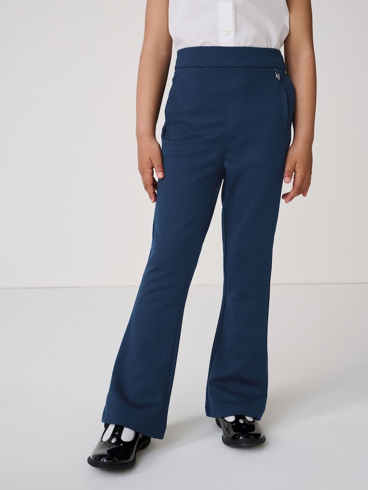 Clarks Navy Girls Flared Pull-On School Trousers - Image 2 of 9