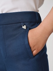 Clarks Navy Girls Flared Pull-On School Trousers - Image 4 of 9