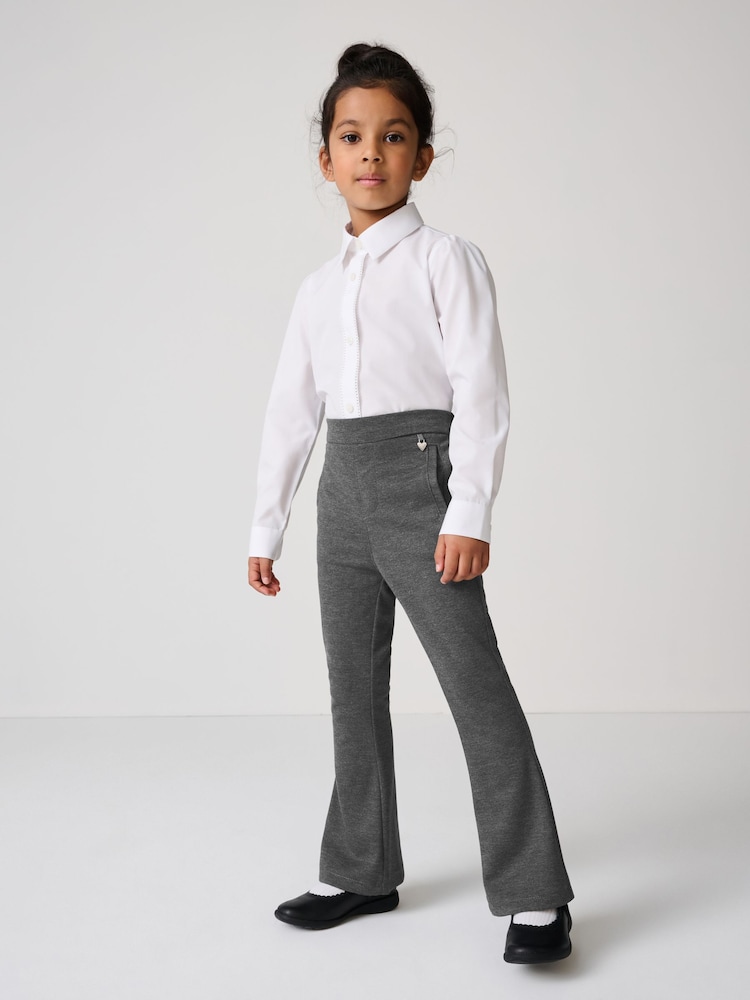 Clarks Grey Girls Flared Pull-On School Trousers - Image 2 of 8