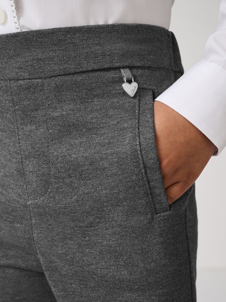 Clarks Grey Girls Flared Pull-On School Trousers - Image 8 of 8