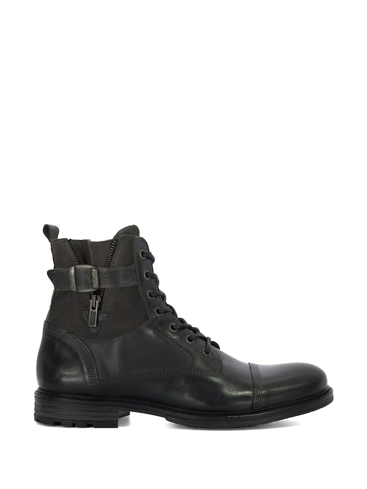 Grau - Dune London Call Call Legere Stiefeletten mit Schnallenriemen - Bild 1 von 5