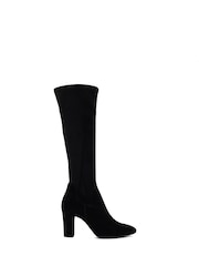 Dune London Black Wide Fit Simple Stretch Knee High Boots - Image 2 of 5