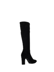 Dune London Black Wide Fit Simple Stretch Knee High Boots - Image 4 of 5