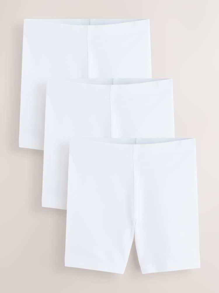 Clarks White School Jersey Cycling Shorts 3 Pack - Image 1 of 7