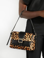 Dune London Animal Print Dara Pocket Front Shoulder Bag - Image 1 of 5