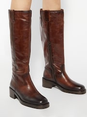 Dune London Natural Tayan Sq Toe High Knee Boots - Image 1 of 6
