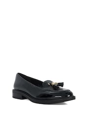 Dune London Black Wide Fit Grape Branded Tassel Trim Loafers - Image 3 of 6