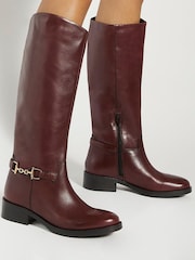 Dune London Red Tucci Snaffle Rider Boots - Image 1 of 6