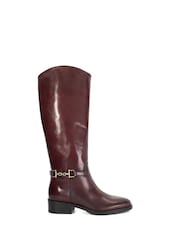 Dune London Red Tucci Snaffle Rider Boots - Image 2 of 6