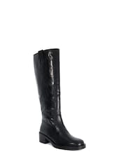 Dune London Black Tayan Sq Toe High Knee Boots - Image 3 of 6