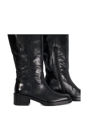 Dune London Black Tayan Sq Toe High Knee Boots - Image 6 of 6
