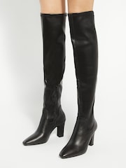 Dune London Black Sirenna Over Knee High Boots - Image 1 of 6
