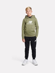 New Balance Green Boys Brush Back Stacked Logo Hoodie - Image 5 of 8