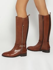 Dune London Brown Standard Fit Taylyn Knee High Boots - Image 1 of 6