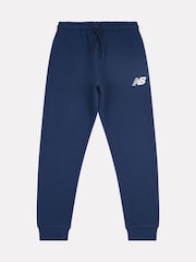 New Balance Light Blue Boys 100% Cotton French Terry Stacked Logo Joggers - Image 6 of 8