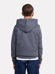 New Balance Blue Light Kids French Terry Stacked Logo 100% Cotton Hoodie - Image 3 of 5