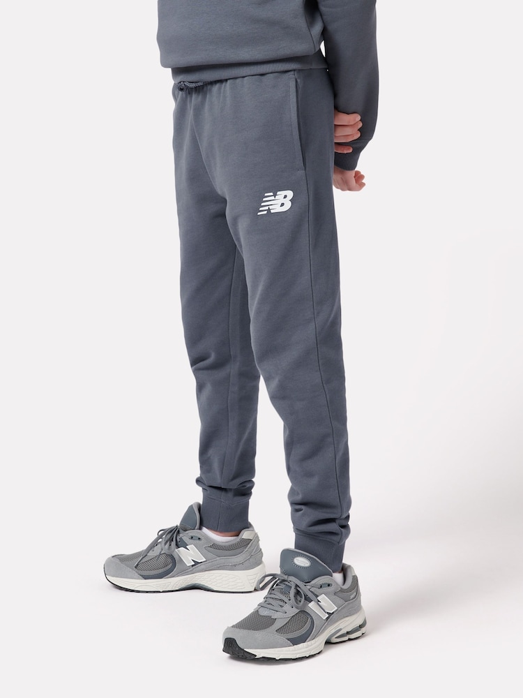 New Balance Blue Boys 100% Cotton French Terry Stacked Logo Joggers - Image 2 of 5 New Balance Blue Boys 100% Cotton French Terry Stacked Logo Joggers - Image 2 of 5