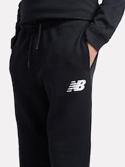 New Balance Black Boys 100% Cotton French Terry Stacked Logo Joggers - Image 4 of 5