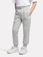 New Balance Grey Boys Brush Back Stacked Logo Joggers - Image 1 of 8