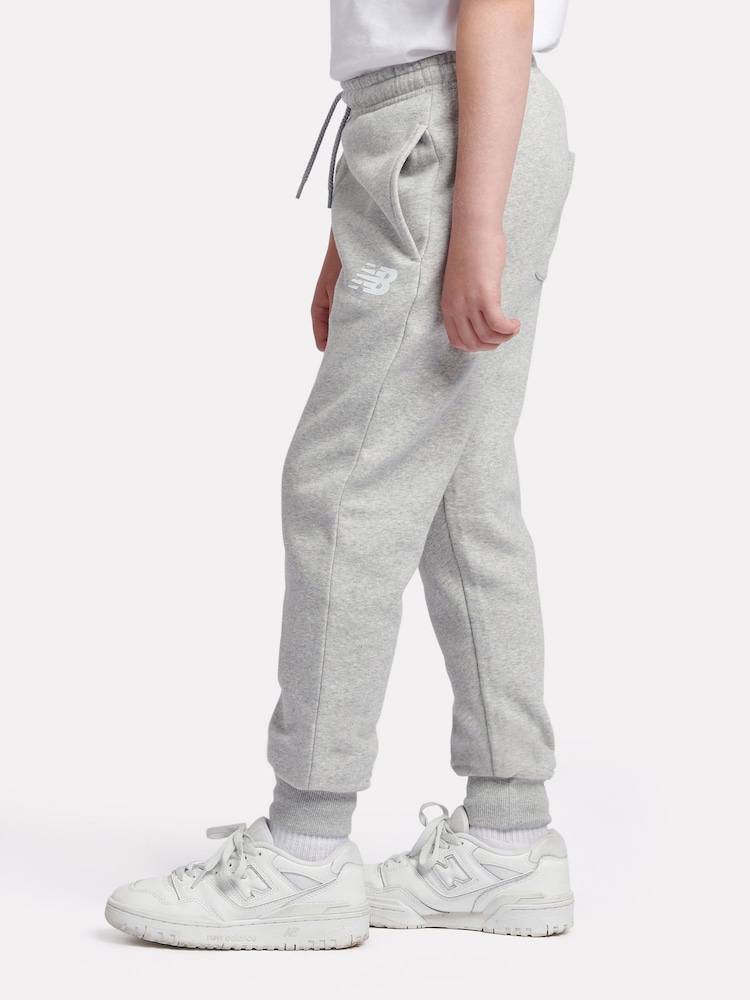 New Balance Grey Boys Brush Back Stacked Logo Joggers - Image 2 of 8