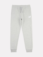 New Balance Grey Boys Brush Back Stacked Logo Joggers - Image 6 of 8