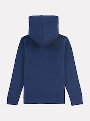 New Balance Aqua Blue Kids French Terry Stacked Logo 100% Cotton Hoodie - Image 7 of 8