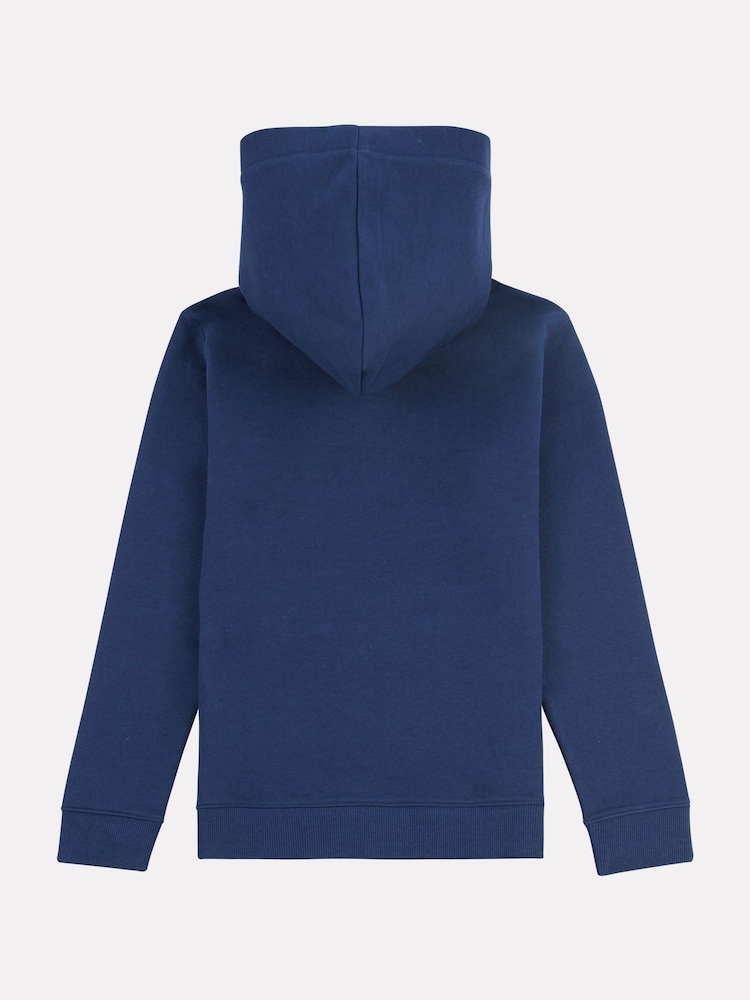 New Balance Aqua Blue Kids French Terry Stacked Logo 100% Cotton Hoodie - Image 7 of 8