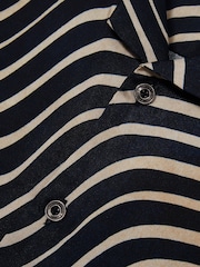 Reiss Navy/Off White Carbello 3-9 yrs Wave-Print Cuban-Collar Shirt - Image 4 of 4