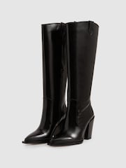Paige Leather Knee-High Block-Heel Boots - Image 2 of 4