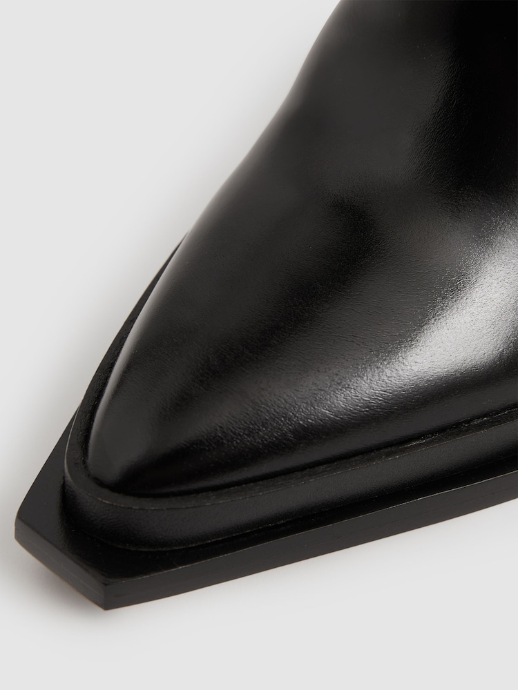 Paige Leather Knee-High Block-Heel Boots - Image 4 of 4