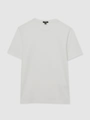 Reiss White Leo Mercerised-Cotton Ribbed T-Shirt - Image 2 of 6