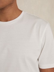 Reiss White Leo Mercerised-Cotton Ribbed T-Shirt - Image 4 of 6