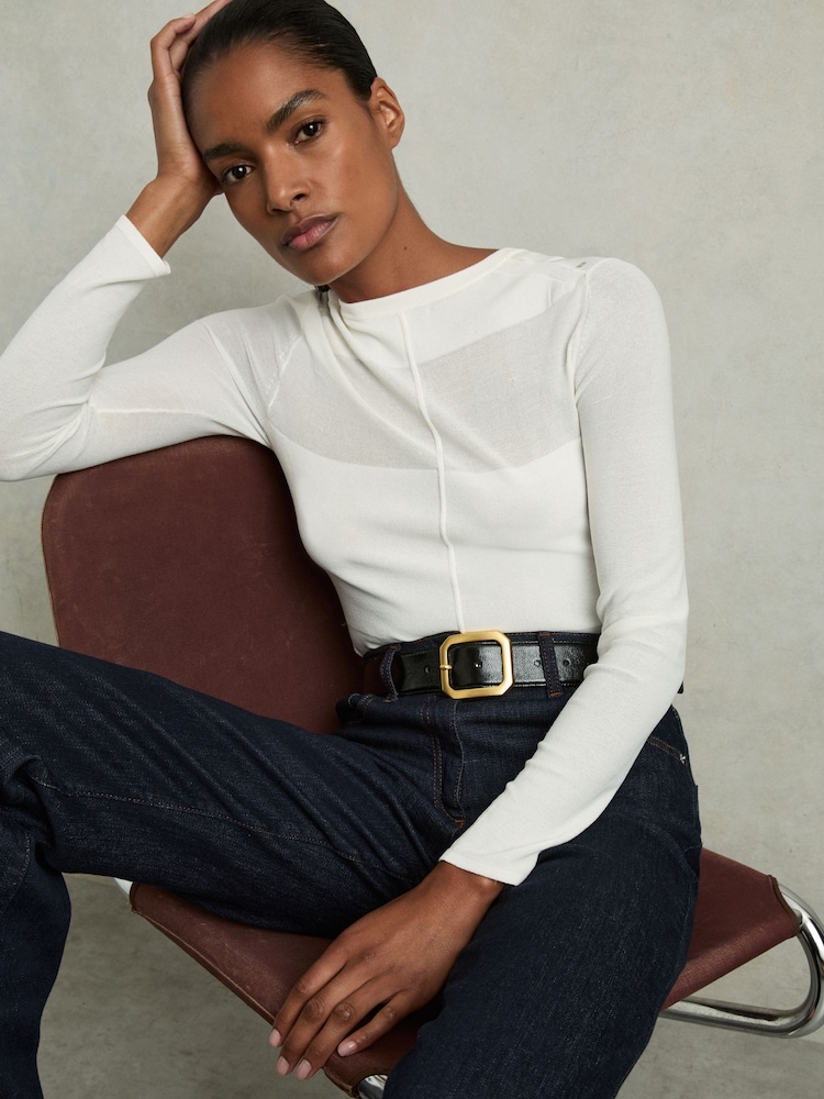 Reiss Edna Leather Edged-Buckle Belt - Slika 2 iz 4