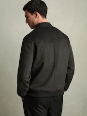 Reiss Dark Green Harlan Brushed Wool-Blend Bomber Jacket - Image 5 of 7
