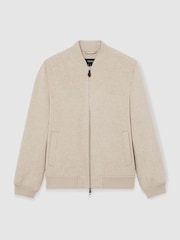 Reiss Stone Harlan Brushed Wool-Blend Bomber Jacket - Image 2 of 7